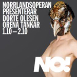 Norrlandsoperans annons för Dorte Olesens Orena tankar, som den såg ut i Nummers annonsspalt